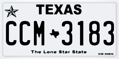 TX license plate CCM3183
