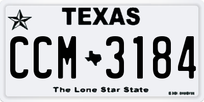 TX license plate CCM3184