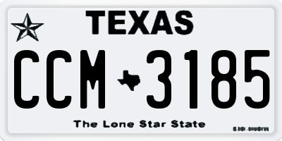 TX license plate CCM3185