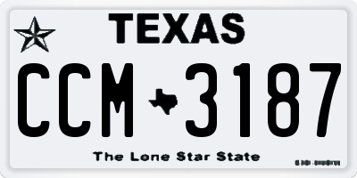 TX license plate CCM3187