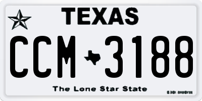 TX license plate CCM3188