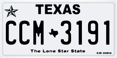 TX license plate CCM3191