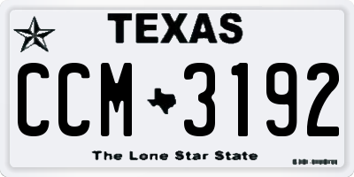 TX license plate CCM3192
