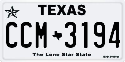 TX license plate CCM3194