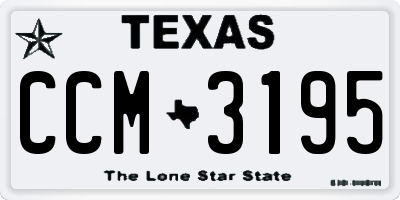 TX license plate CCM3195