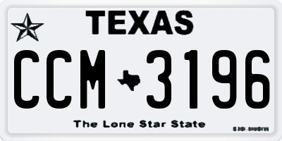 TX license plate CCM3196