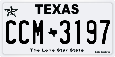 TX license plate CCM3197