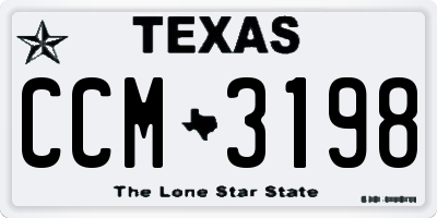 TX license plate CCM3198
