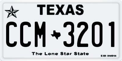 TX license plate CCM3201