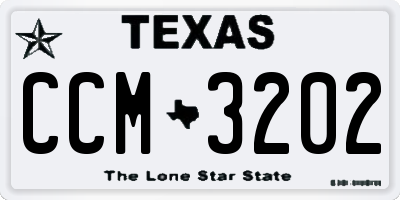TX license plate CCM3202