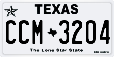 TX license plate CCM3204