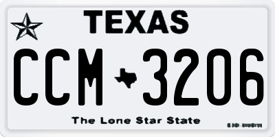 TX license plate CCM3206