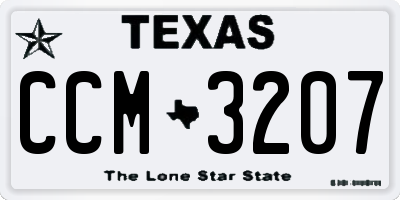 TX license plate CCM3207