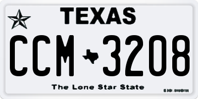 TX license plate CCM3208