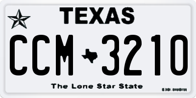 TX license plate CCM3210