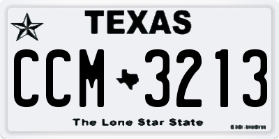 TX license plate CCM3213
