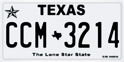 TX license plate CCM3214
