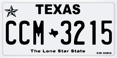 TX license plate CCM3215