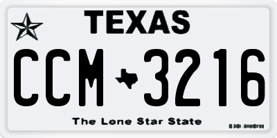 TX license plate CCM3216