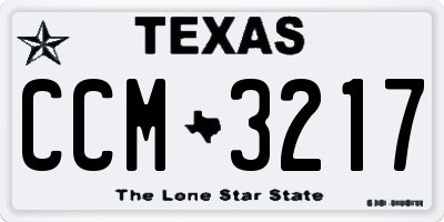 TX license plate CCM3217