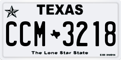 TX license plate CCM3218