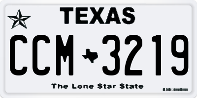 TX license plate CCM3219