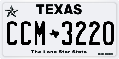 TX license plate CCM3220