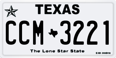TX license plate CCM3221