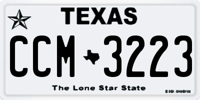 TX license plate CCM3223
