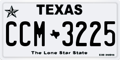 TX license plate CCM3225