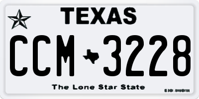 TX license plate CCM3228