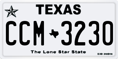 TX license plate CCM3230
