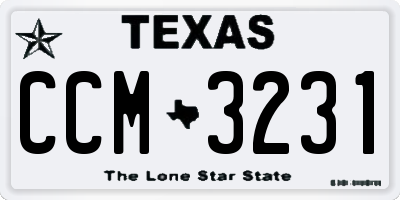 TX license plate CCM3231