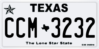 TX license plate CCM3232