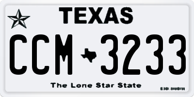 TX license plate CCM3233