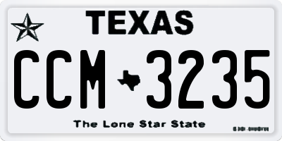 TX license plate CCM3235