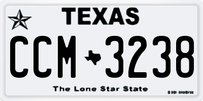 TX license plate CCM3238