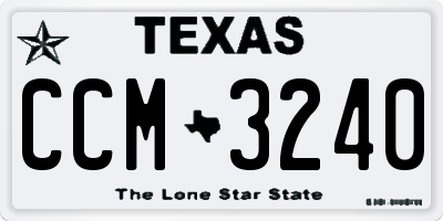 TX license plate CCM3240