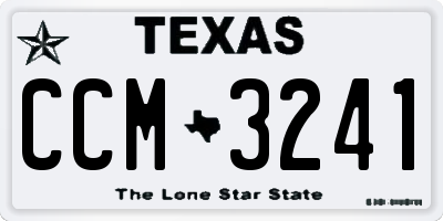 TX license plate CCM3241
