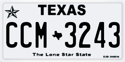 TX license plate CCM3243