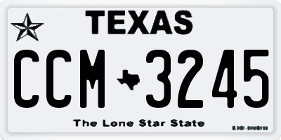 TX license plate CCM3245