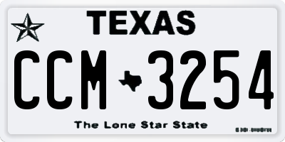 TX license plate CCM3254