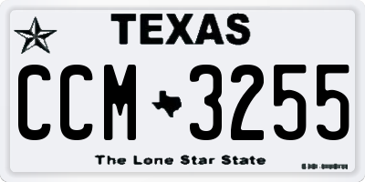 TX license plate CCM3255