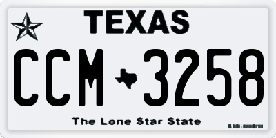 TX license plate CCM3258