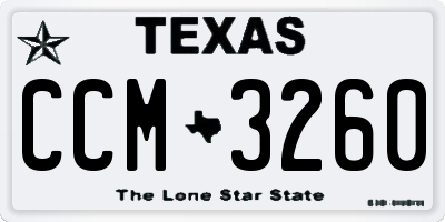 TX license plate CCM3260