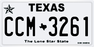 TX license plate CCM3261