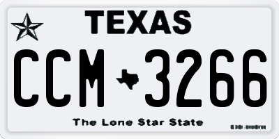 TX license plate CCM3266