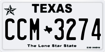 TX license plate CCM3274