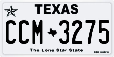 TX license plate CCM3275