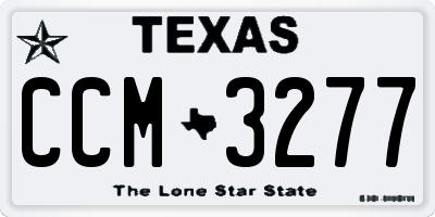 TX license plate CCM3277